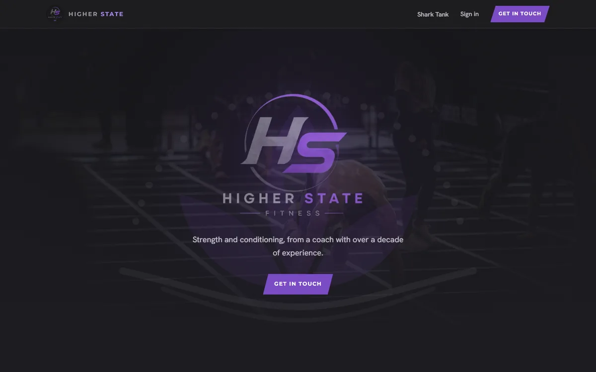 Higher State Fitness home page, on a desktop screen